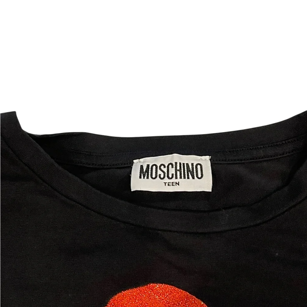 Moschino Black Crop Top with Red Heart - Picture 8 of 8